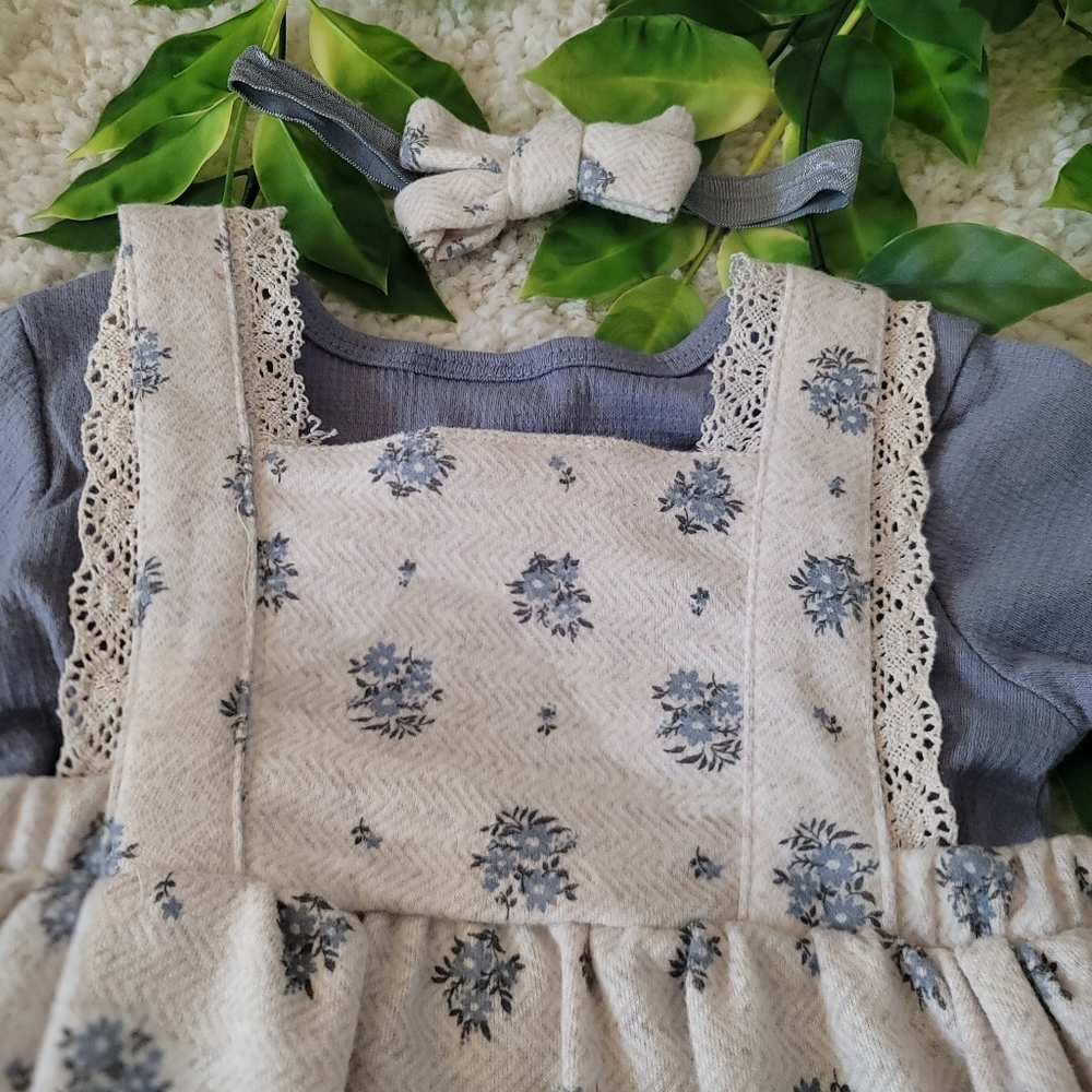 Nicole Miller Baby Girl Floral Dress/Onesie (9-12 Months) - Picture 6 of 9